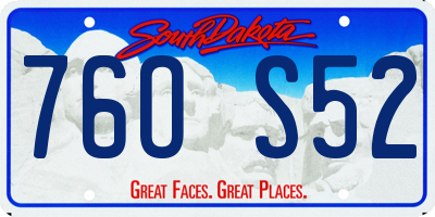 SD license plate 76OS52
