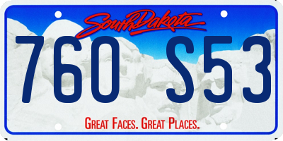 SD license plate 76OS53