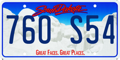 SD license plate 76OS54