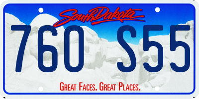 SD license plate 76OS55