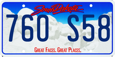SD license plate 76OS58