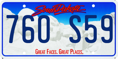 SD license plate 76OS59