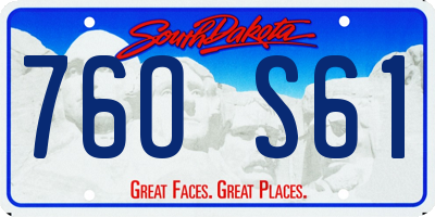 SD license plate 76OS61