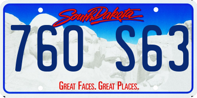 SD license plate 76OS63