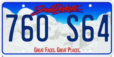SD license plate 76OS64