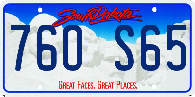 SD license plate 76OS65