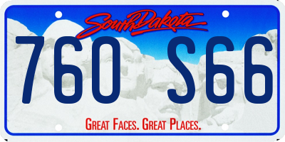 SD license plate 76OS66