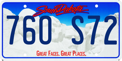 SD license plate 76OS72