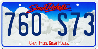 SD license plate 76OS73