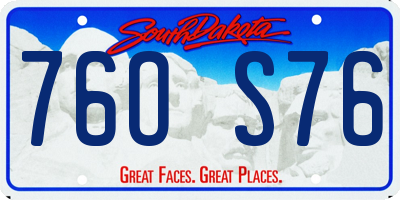 SD license plate 76OS76