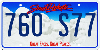 SD license plate 76OS77