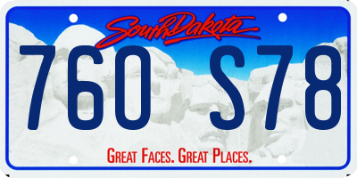 SD license plate 76OS78