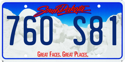 SD license plate 76OS81