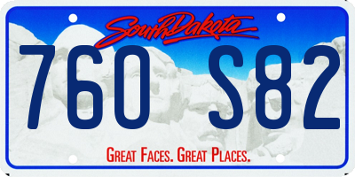 SD license plate 76OS82