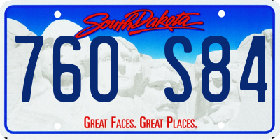SD license plate 76OS84