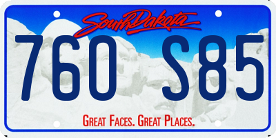 SD license plate 76OS85