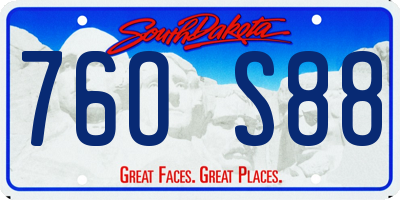 SD license plate 76OS88
