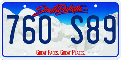 SD license plate 76OS89
