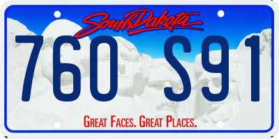SD license plate 76OS91