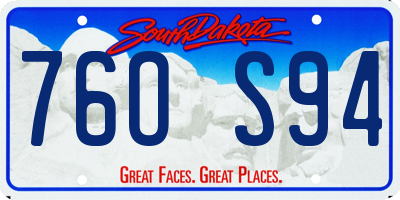 SD license plate 76OS94
