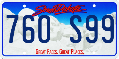 SD license plate 76OS99