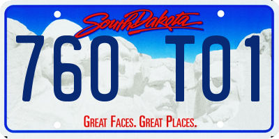SD license plate 76OT01