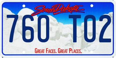 SD license plate 76OT02