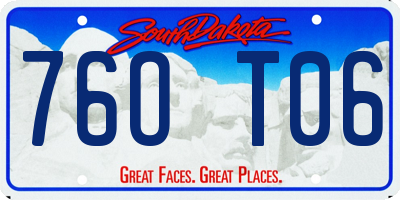 SD license plate 76OT06