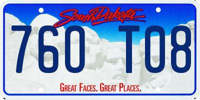 SD license plate 76OT08