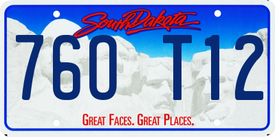 SD license plate 76OT12