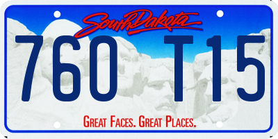 SD license plate 76OT15
