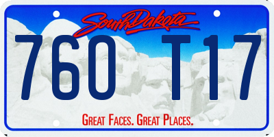 SD license plate 76OT17
