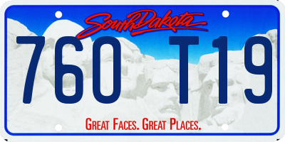 SD license plate 76OT19
