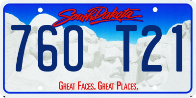 SD license plate 76OT21