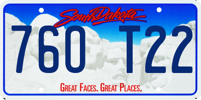 SD license plate 76OT22
