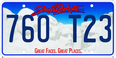 SD license plate 76OT23