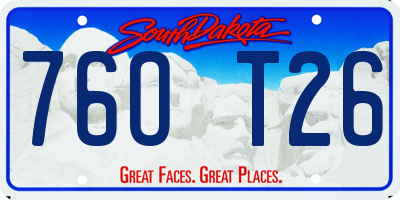 SD license plate 76OT26