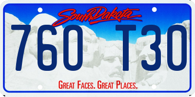 SD license plate 76OT30