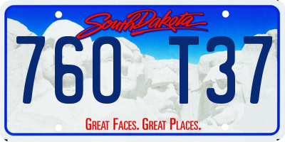 SD license plate 76OT37