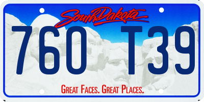 SD license plate 76OT39