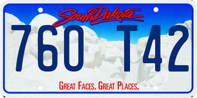SD license plate 76OT42