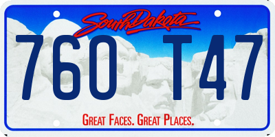 SD license plate 76OT47