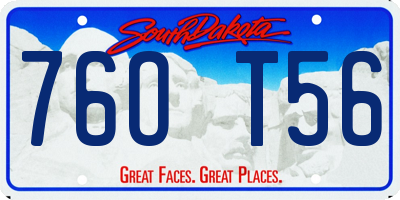 SD license plate 76OT56