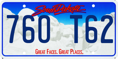 SD license plate 76OT62