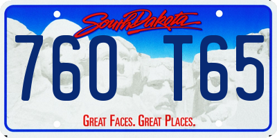 SD license plate 76OT65