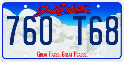 SD license plate 76OT68