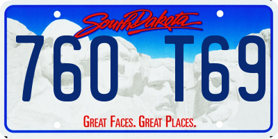 SD license plate 76OT69