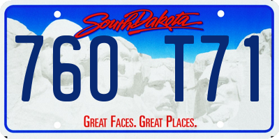 SD license plate 76OT71