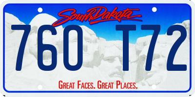 SD license plate 76OT72