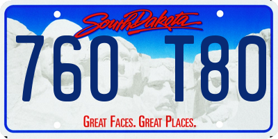 SD license plate 76OT80